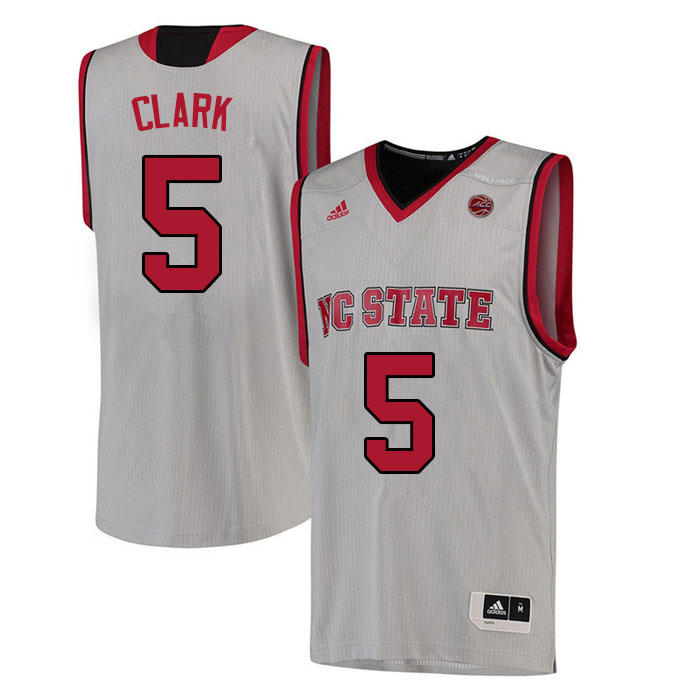 Men #5 Jack Clark NC State Wolfpack College Basketball Jerseys Sale-White